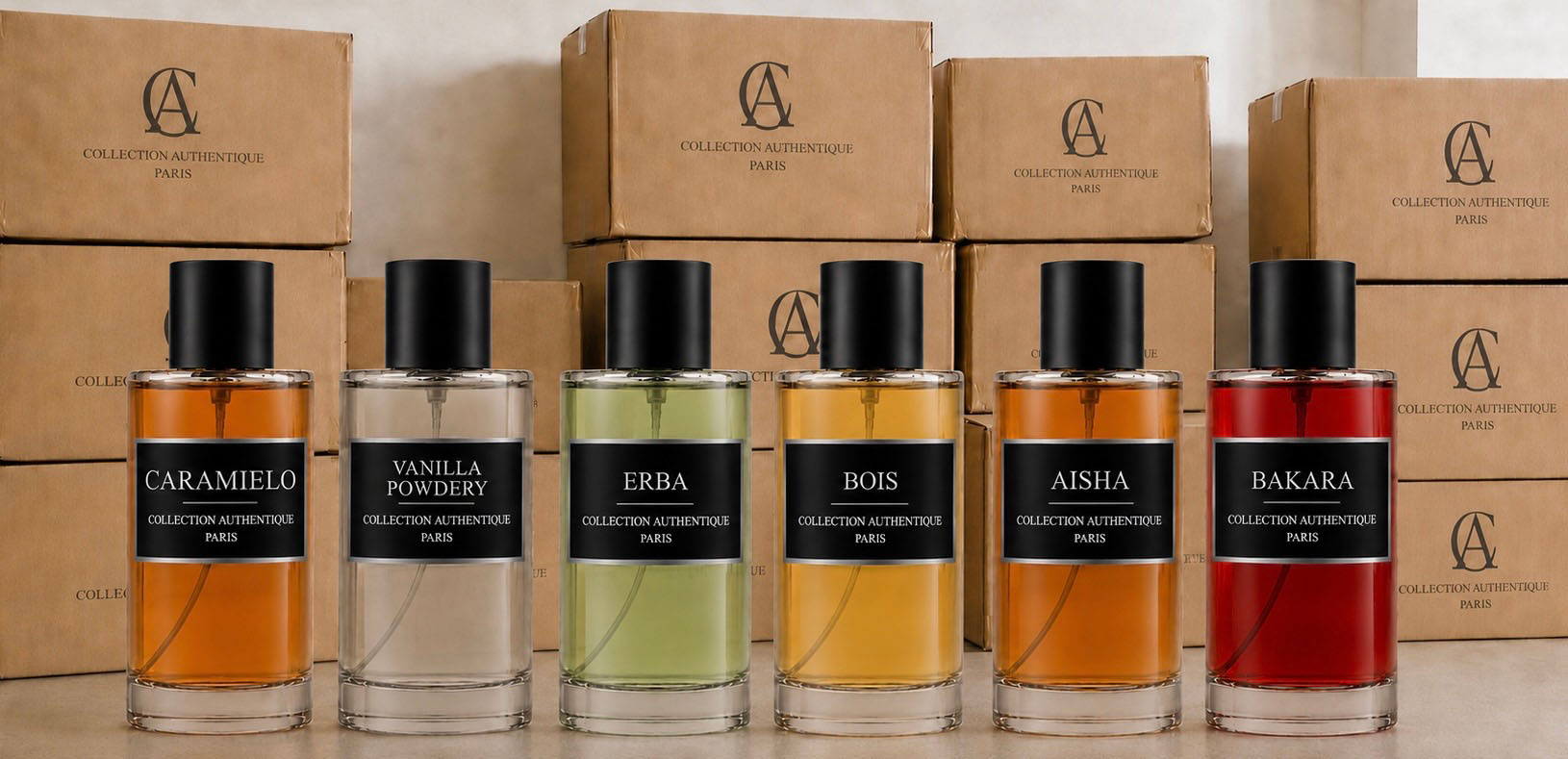 Collection Authentique JN Parfumerie, parfums 50 ml pour revendeurs