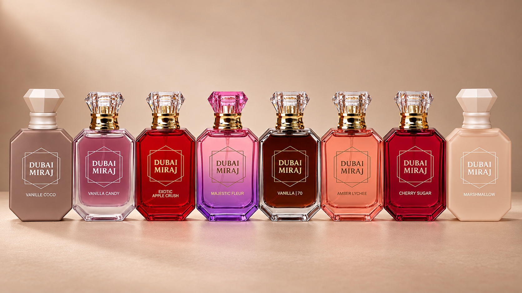 Collection Dubaï Miraj JN Parfumerie, fragrances féminines et mixtes